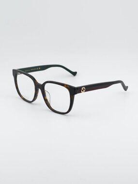 Gucci GG1305OA 002 Eyeglasses Havana 54mm Square Frame